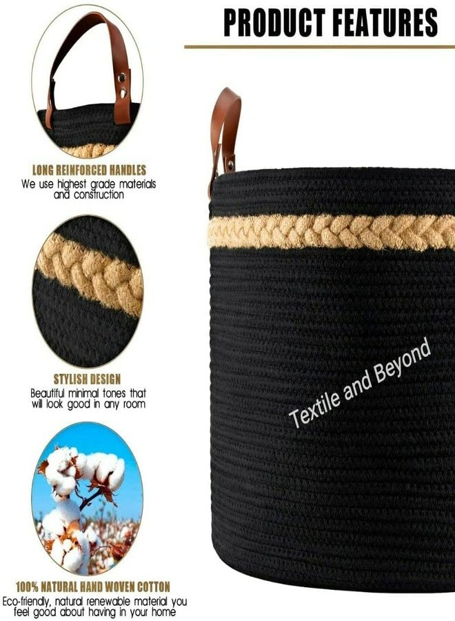 Textile and Beyond منظم تخزين من الحبال بتصميم بوهيمي من Textile and Beyond - سلة قطنية للفواكه، الغسيل، الألعاب، سلة الهدايا، صينية أطفال، منظم دلو لغرفة المعيشة والمطبخ والحمام (2.15 كجم) - Image 4